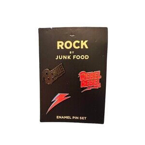 David Bowie Rebel Rebel and Aladdin Sane Albums 3 Enamel Pins By Junk Food